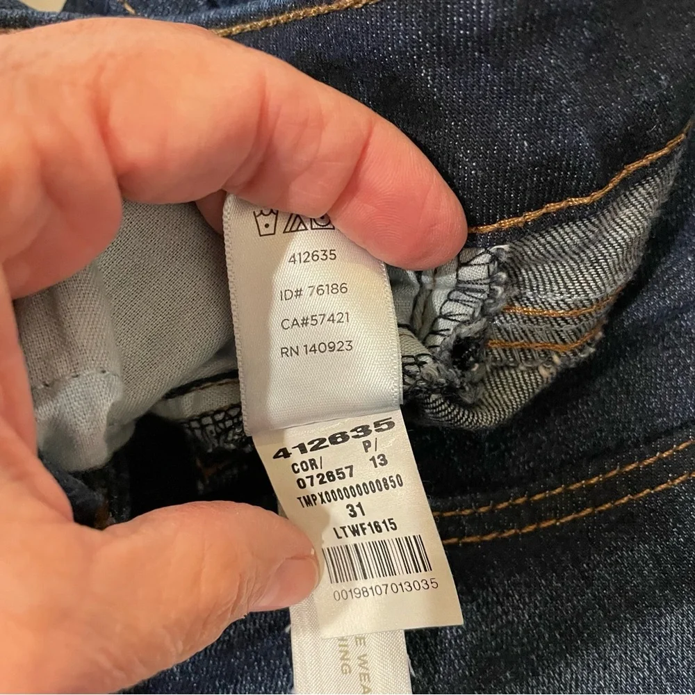 LOFT Curvy Straight Dark Blue Jeans 12 / 31 - Picture 8 of 9